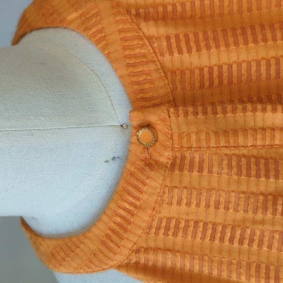 Cynthia Steffe Halter Textured Stripe Dress Orange 6 preppy summer sundress - Picture 4 of 10